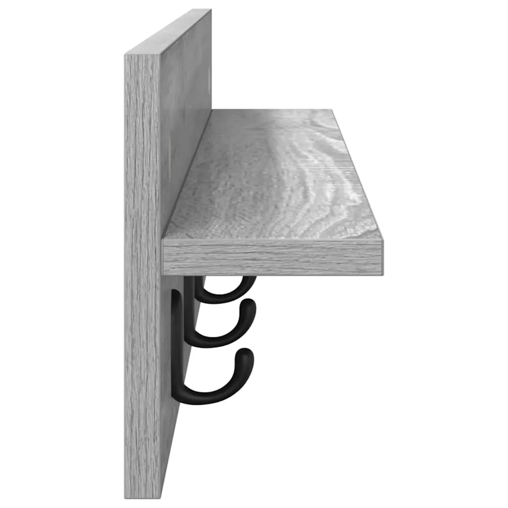 Appendiabiti a muro A parete Grigio Sonoma 80 x 10,5 x 18 cm 874400