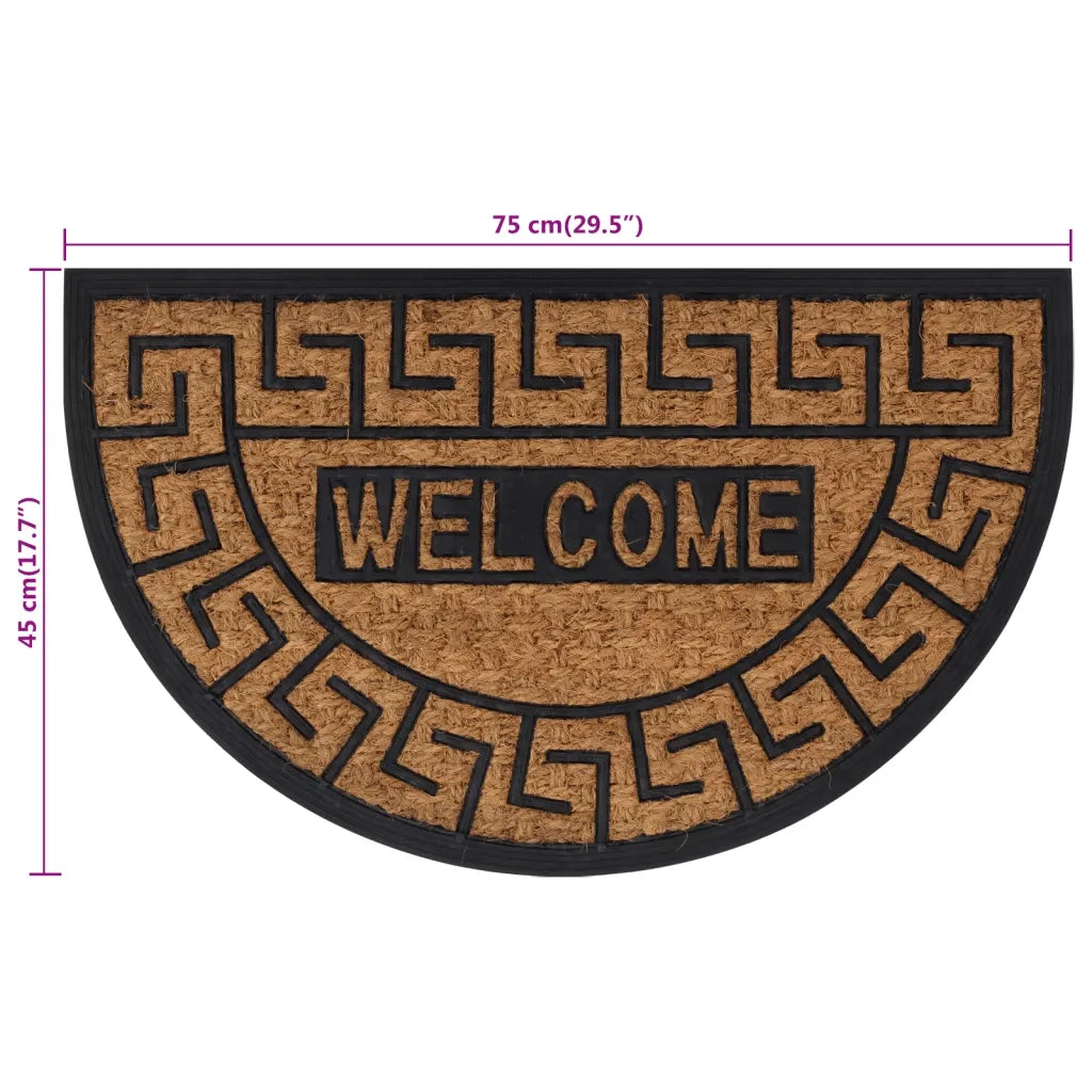Zerbino semicircolare 45 x 75 cm antiscivolo e resistente per interni/esterni in gomma nera 02_0046203