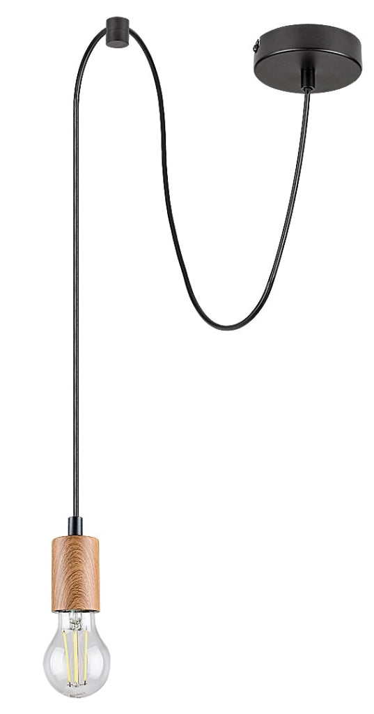 Lampada a sospensione Rabalux Dollien E27 nera opaca