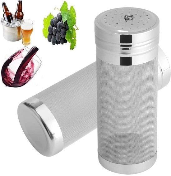 Filtro per birra in acciaio inossidabile da 300 micron - duraturo - per caffè/vino - 7 x 18 cm - leggero - filtro per birra
