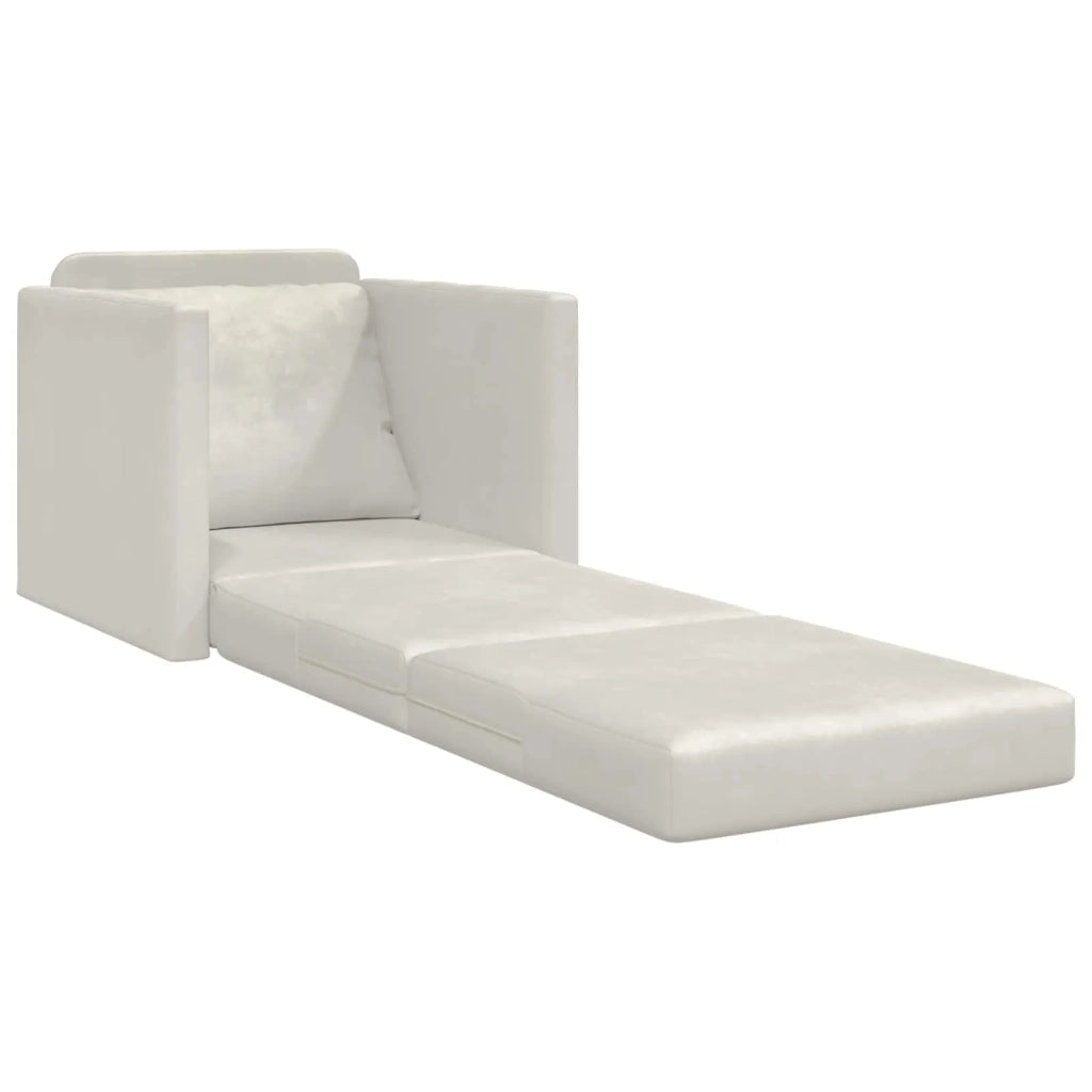 Divano letto Crema 74 x 77 x 81 cm Velluto 4106620