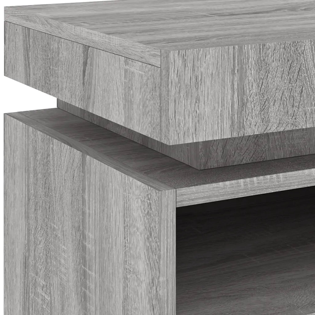 Comodini con Luci LED 2pz Grigio Sonoma 40x39x48,5 cm 836795