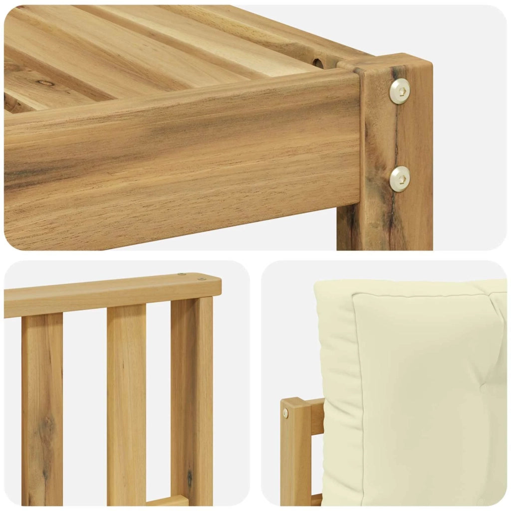 Set di divani da esterno 4 pz Bianco e Crema Poliestere 3386264