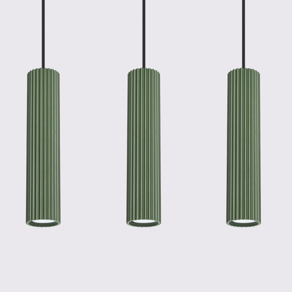 Lampada a sospensione KARBON 3L verde oliva