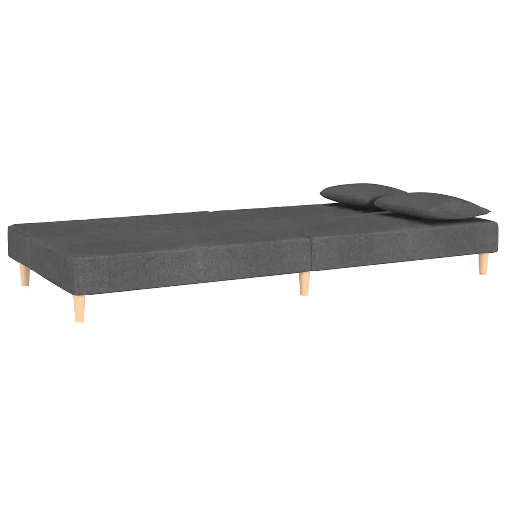 Divano letto | Sof¨¤ letto | Letto singolo a 2 Posti con 2 Cuscini Grigio Scuro in Tessuto