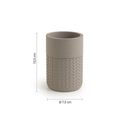 Portaspazzolini Thea in resina grigio / verde cm 10,5 x 7,5 x 7,5