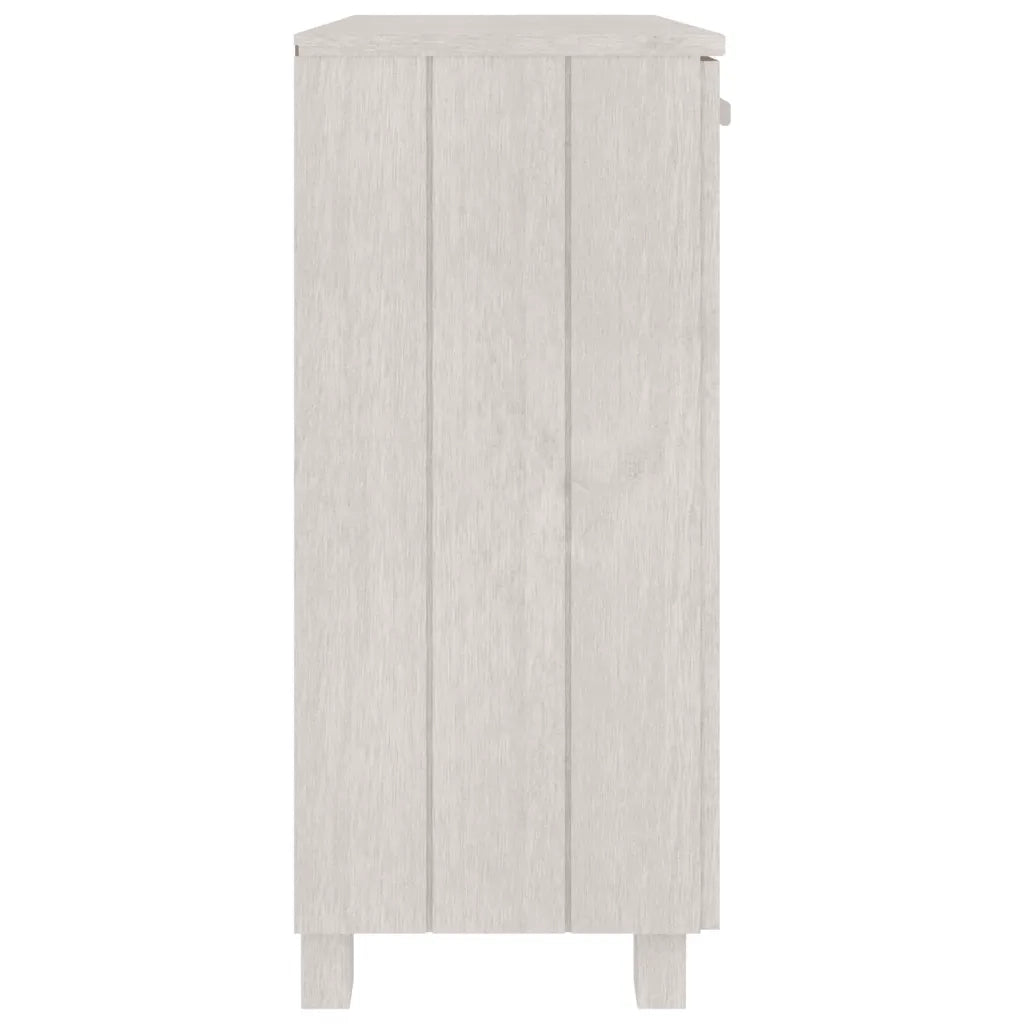 Credenza HAMAR Bianca 85x35x80 cm in Legno Massello di Pino