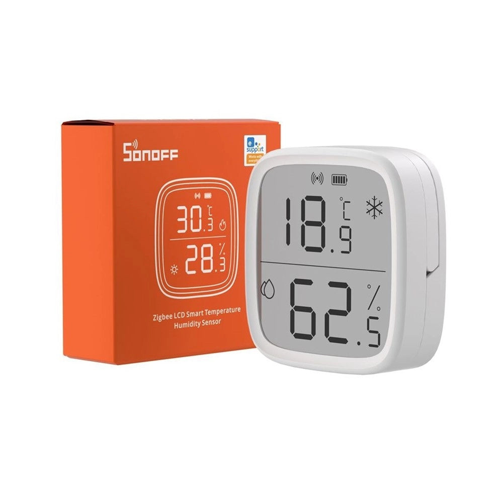 Trade Shop - Mini Sensore Temperatura Umidità Termometro Igrometro Display Lcd Sonoff Snzb-02d -