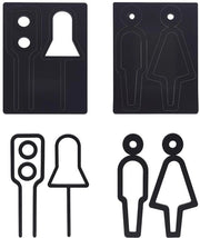 Bordi Acrilici per Bagno 2 pezzi - Decorazione per Bagno - Superficie Autoadesiva - Decorazione per Parete - Nero - Dimensioni 15,8 x 11,4 cm / 17 x 13 cm - Sticker per Bagno