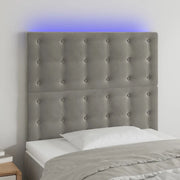 Testiera a LED-Testata con LED Grigio Chiaro 100x5x118/128 cm in Velluto 711754