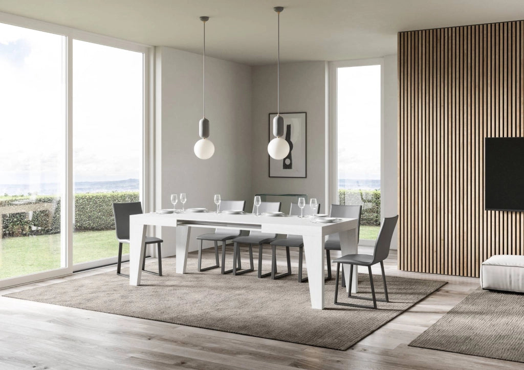Tavolo Allungabile 120/380x90 cm Naxy Bianco Frassino