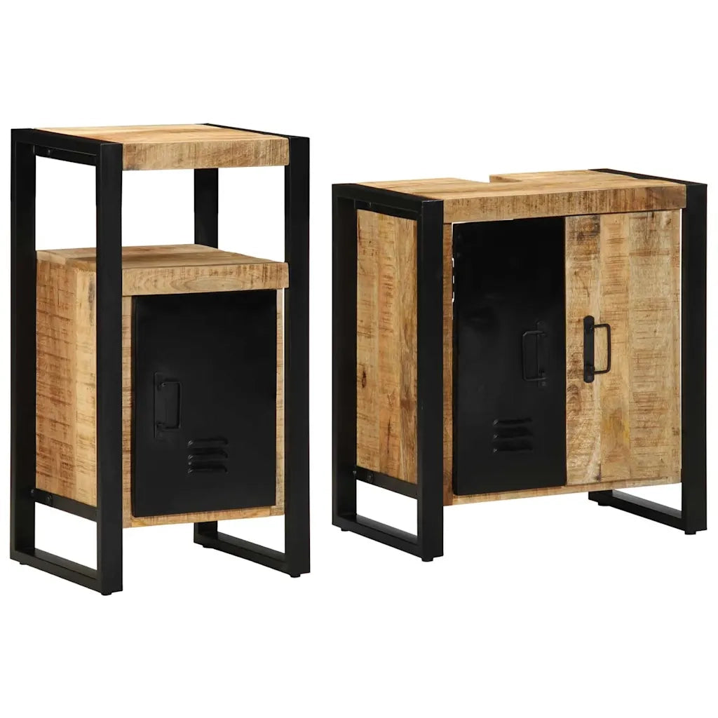 Set di mobili per il bagno 2 pcs Legno di mango massello