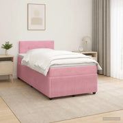 Letto box spring con materasso Rosa 120 x 200 cm Velluto 3451660