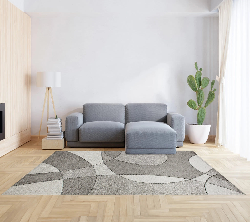 Tappeto Arredo Moderno Morbido in Ciniglia Ingresso Antiscivolo Prodotto Italiano  Soggiorno Camera Salotto Disegni Piazzati Cotone Varie Misure Grande Hills/Grigio - 115x175 cm