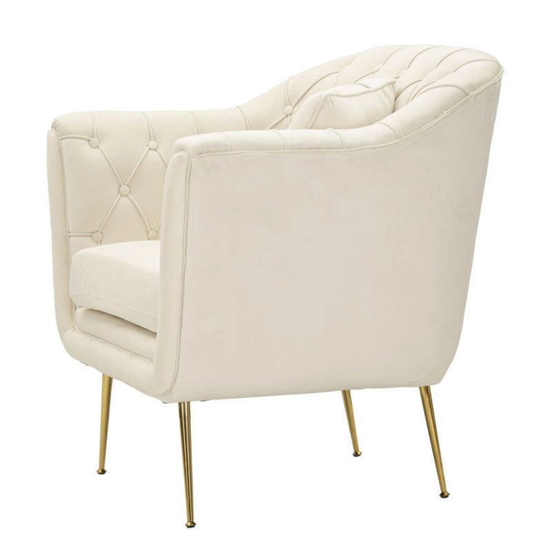 Poltrona Budapest Crema Con Cuscino cm 88x83x91