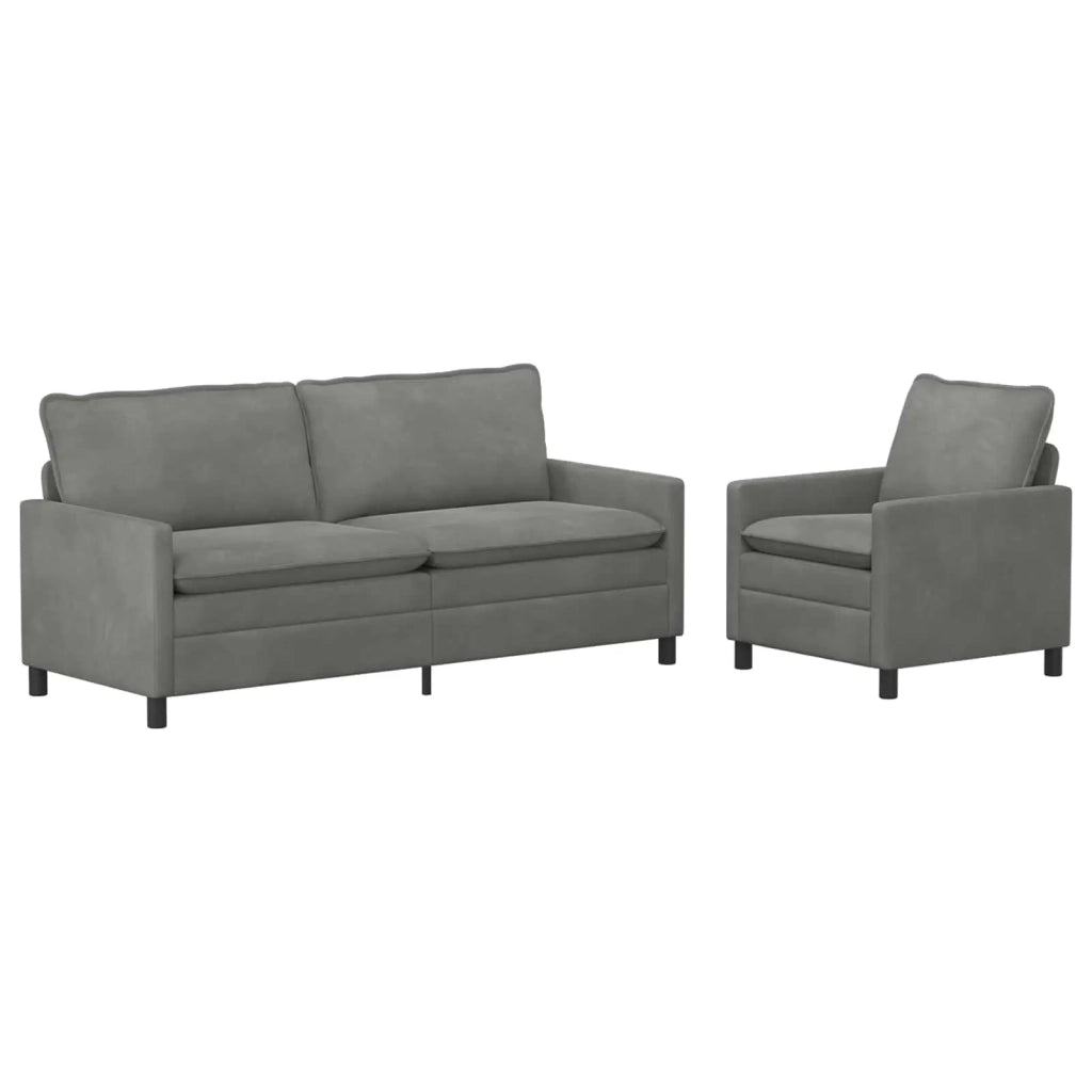 Set di divani 2 pcs Grigio Scuro Velluto 3417110