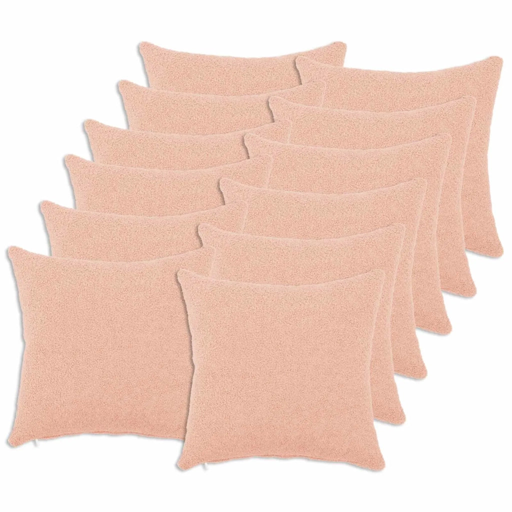 Federa 12 pcs HEERLEN Rosa 45 x 45 cm Bouclé 910431