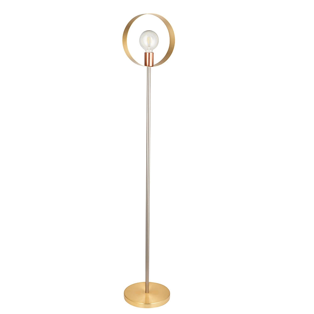 Lampada da terra industriale ottone HOOP Endon E27