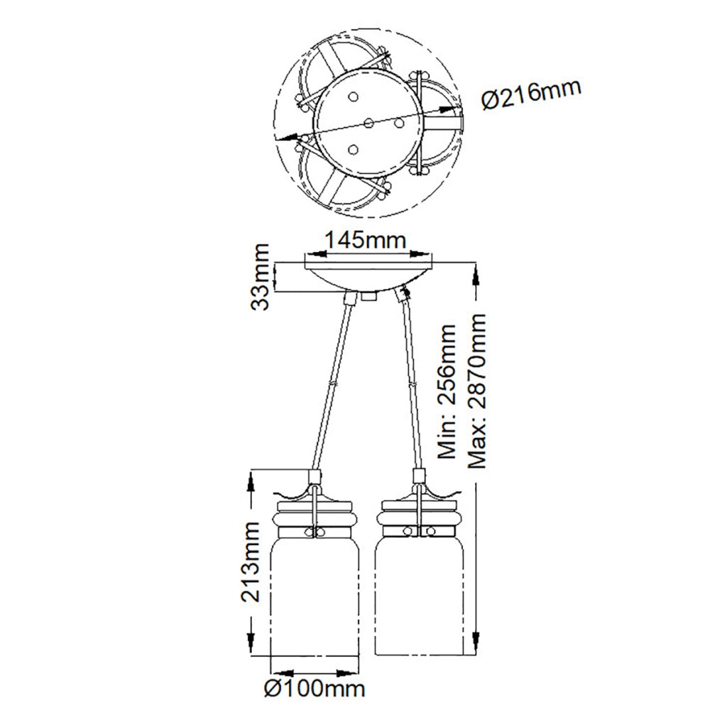 Lampada a sospensione nichel spazzolato Brinley 3xE27 Kichler
