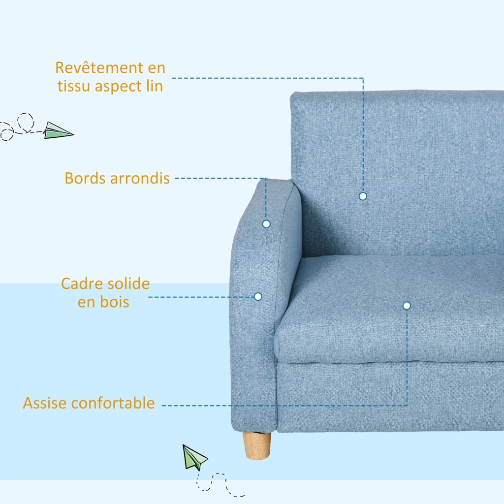 Poltrona per Bambini ¨C Minimal ¨C Blu, Tessuto, Legno