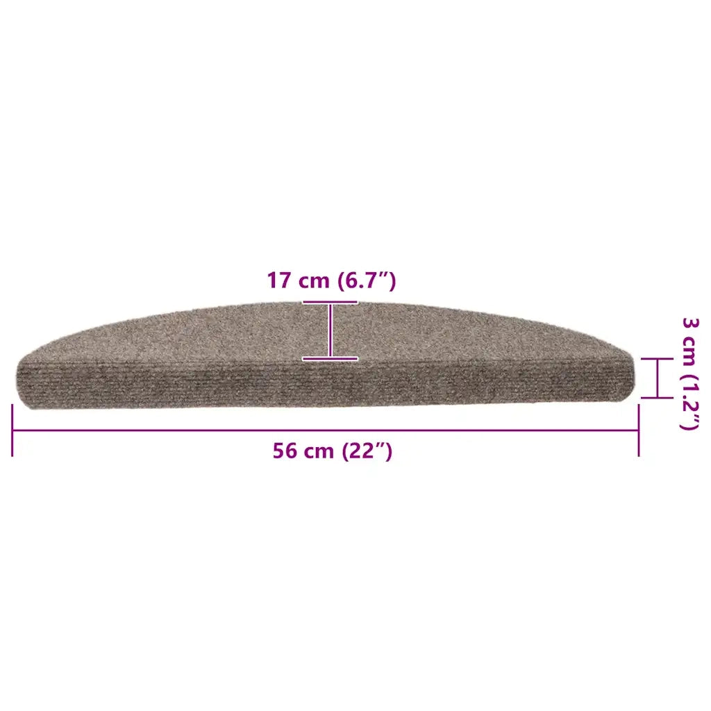 Tappetini per scale autoadesivi 5 pz | Gradini per Scale 56x17x3 cm beige semicircolari