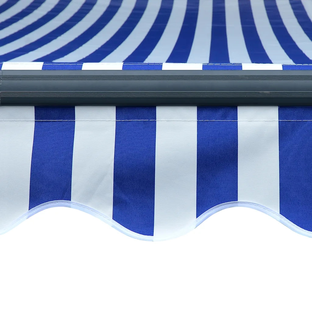 Tenda con Sensore Vento e LED 500x300 cm Blu e Bianca 3051283