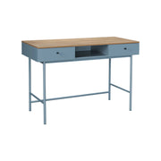 Scrivania decorativa in legno e ferro con 2 cassetti e 1 scomparto,