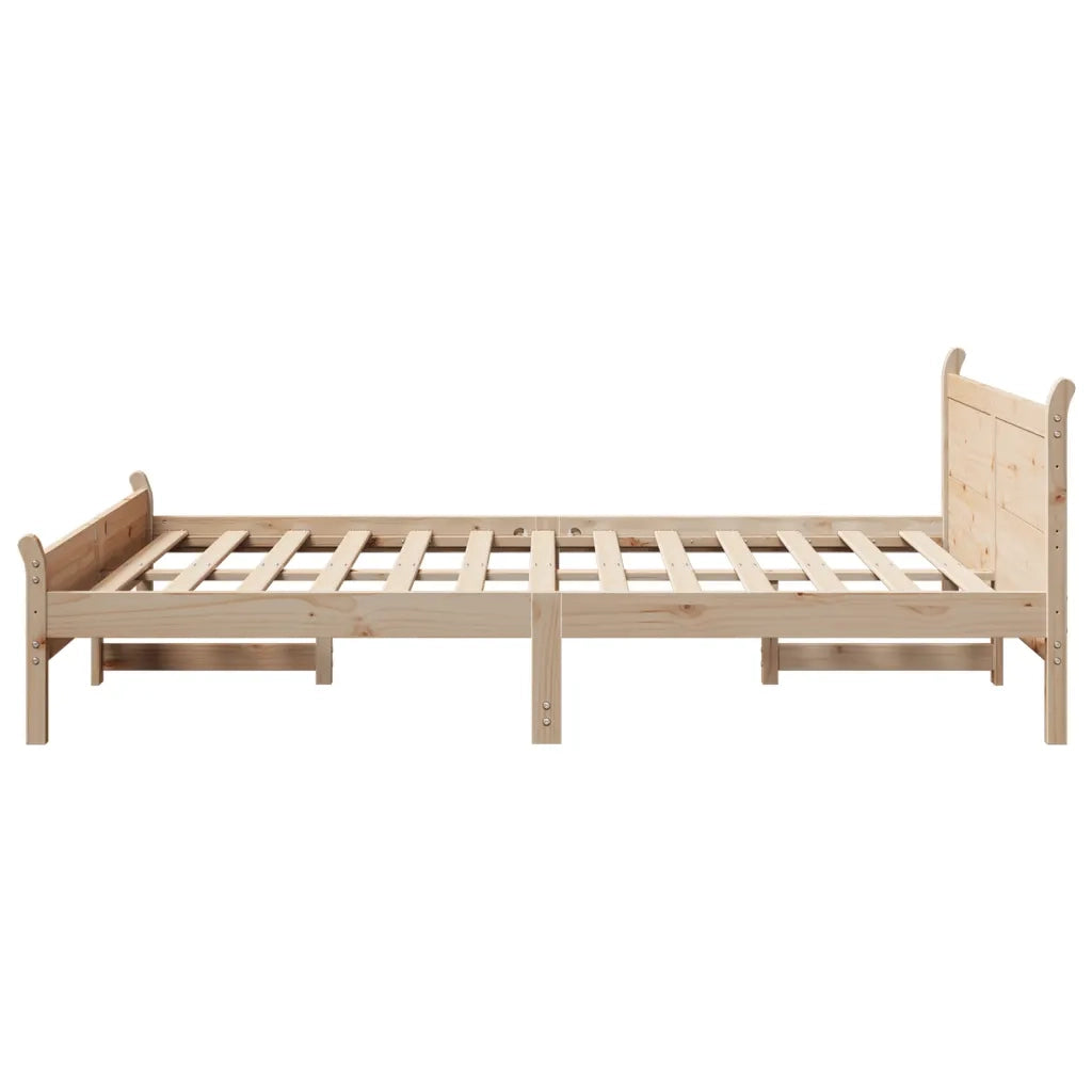 Letto senza Materasso-Struttura Letto 120x200 cm in Legno Massello di Pino 678885