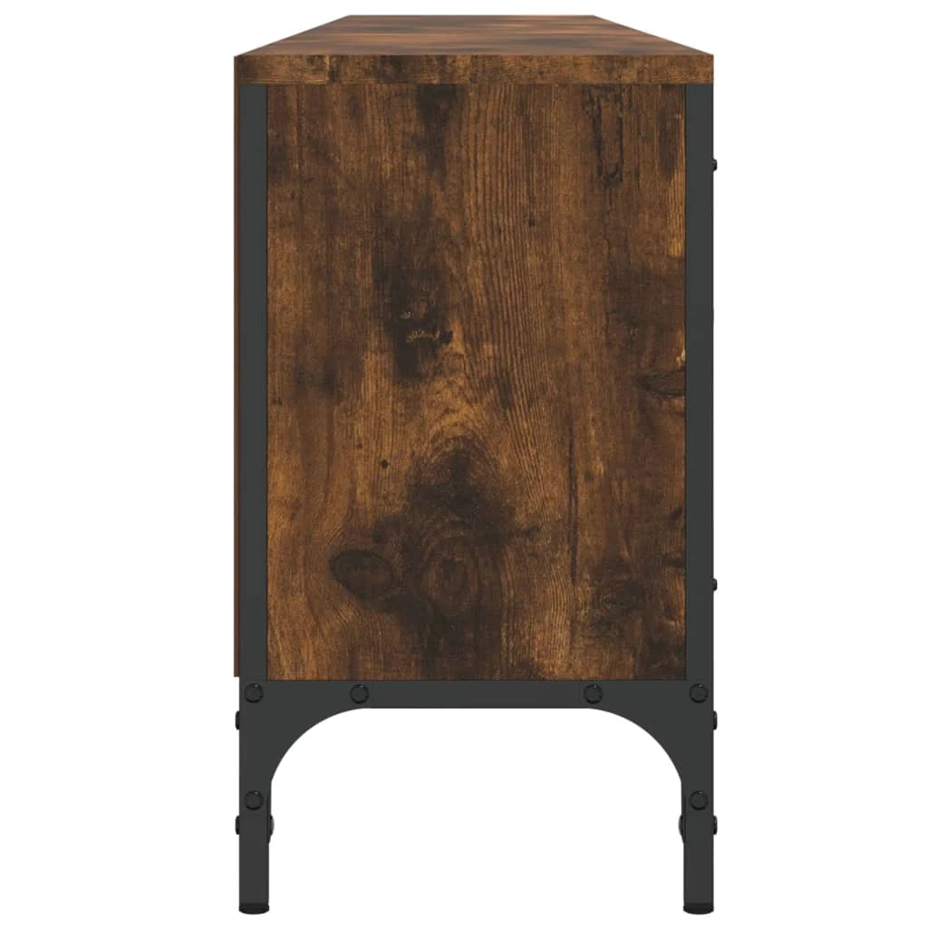 Mobile TV multimediale scaffale TV credenza mobile TV sala da pranzo soggiorno camera da letto con cassetto rovere affumicato 200 x 25 x 44 cm legno ingegnerizzato marrone 02_0028518