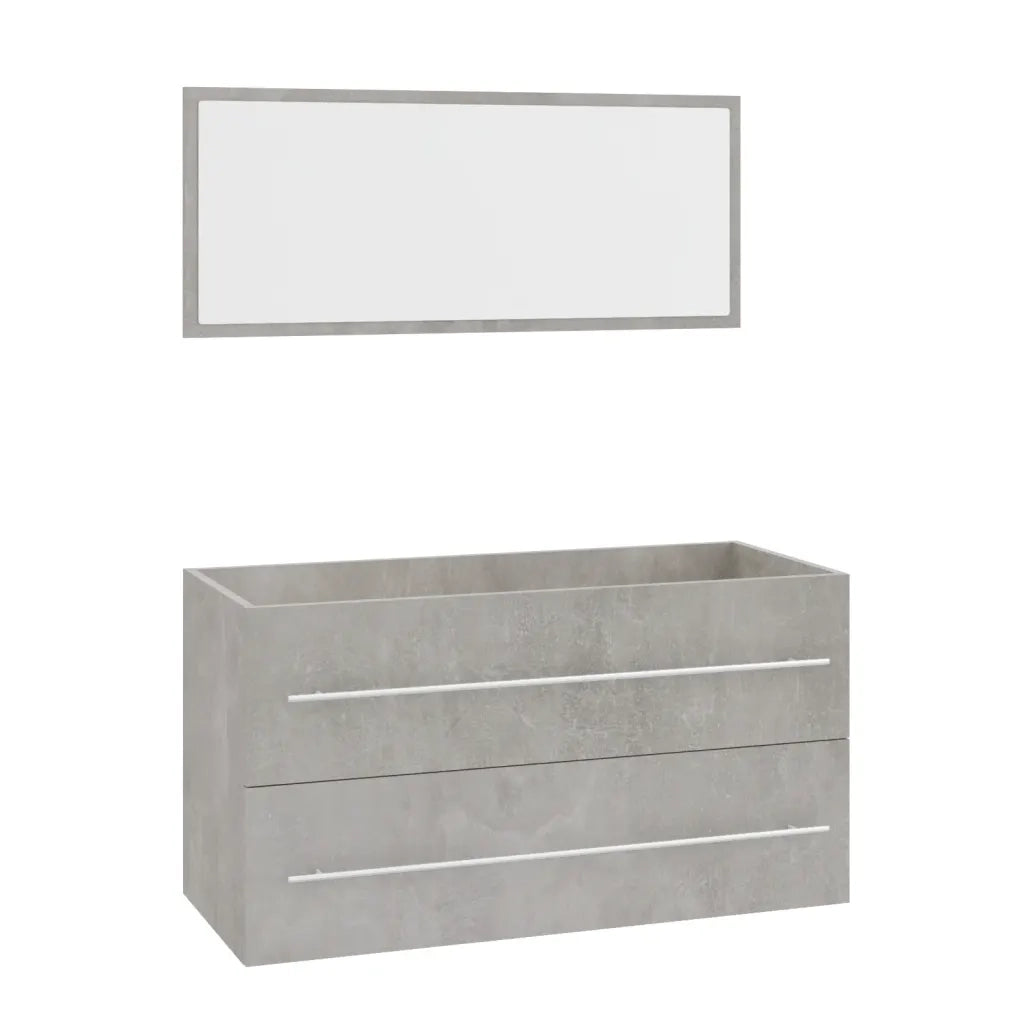 Set Mobili da Bagno | Armadio da bagno 3 pz Grigio Cemento