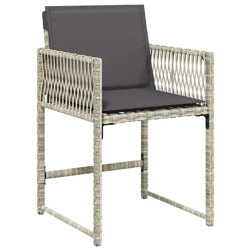 Set Pranzo Giardino 11pz con Cuscini Grigio Chiaro Polyrattan 3211511