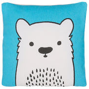 Cuscino per bambini Cuscino con immagine di orso in tessuto blu con imbottitura morbida per bambini