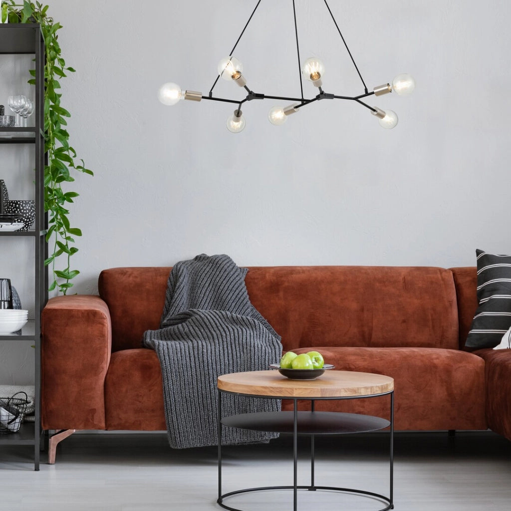 Lampada a sospensione Branwen Rabalux 7 luci E27 nera