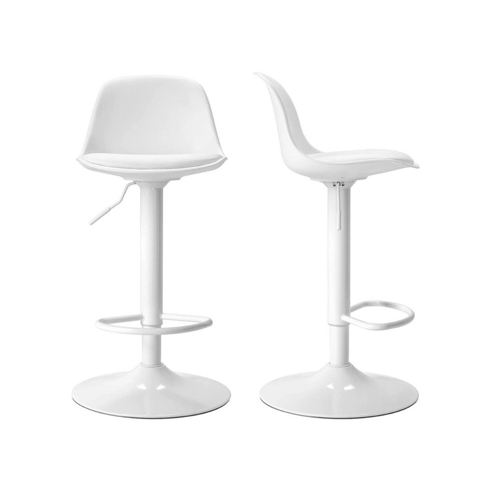 Sgabello regolabile con poggiapiede Rand colore bianco