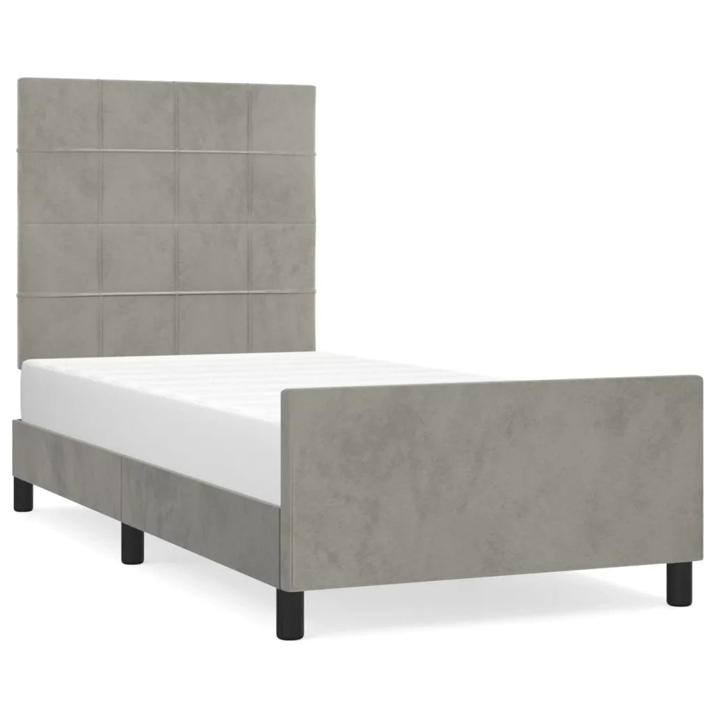Giroletto senza Materasso Grigio Chiaro 80x200 cm Velluto 3125721