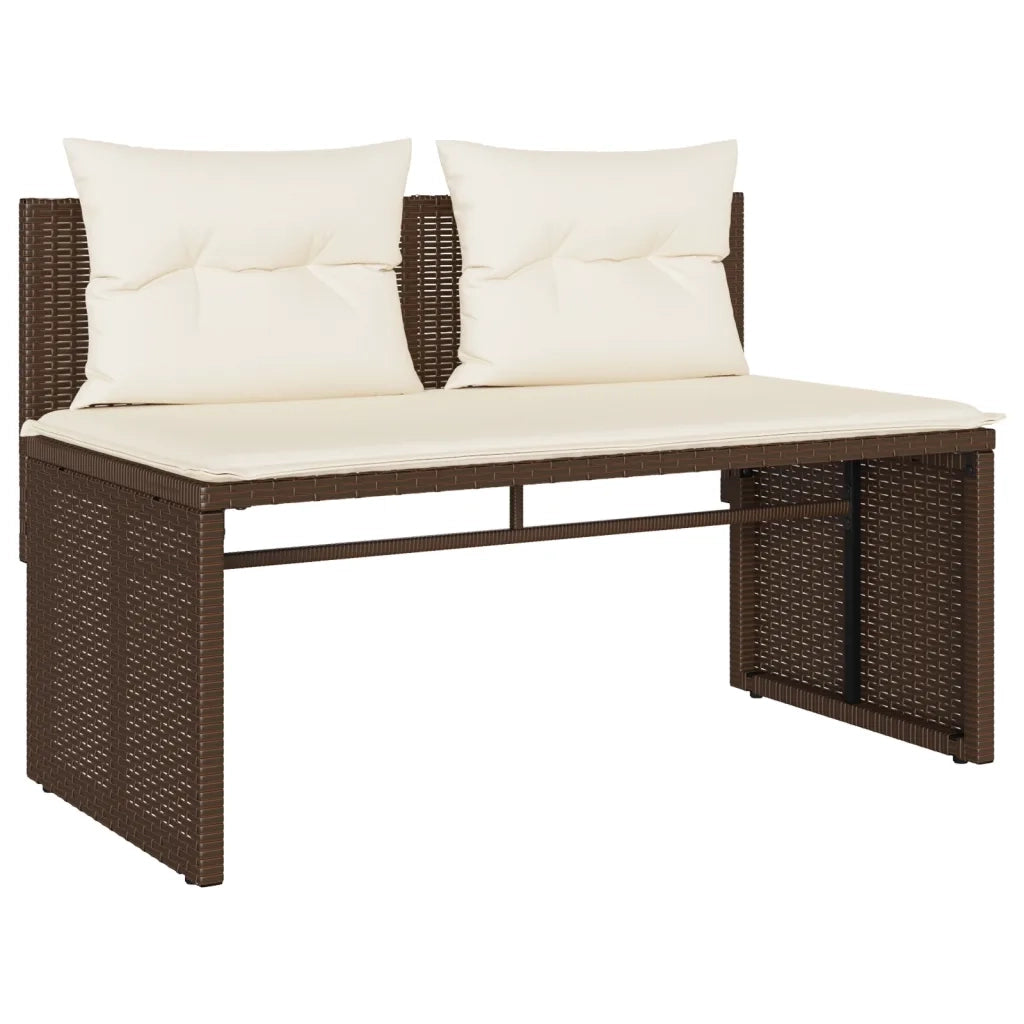 Set Divano da Giardino 4 pz con Cuscini Marrone in Polyrattan 4003879