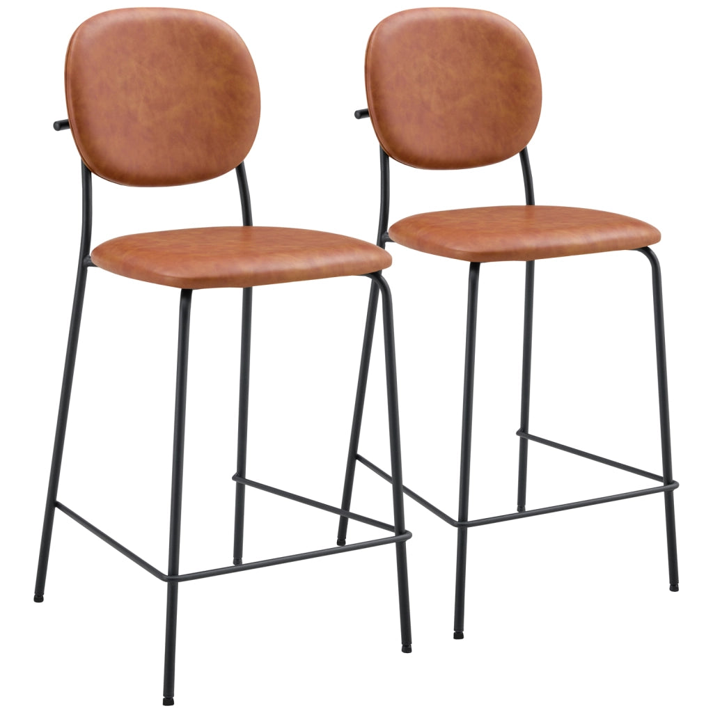 Set di 2 sgabelli da bar EDMOND imitazione cognac