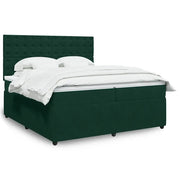 Giroletto a Molle con Materasso Verde Scuro 200x200 cm Velluto 3292445