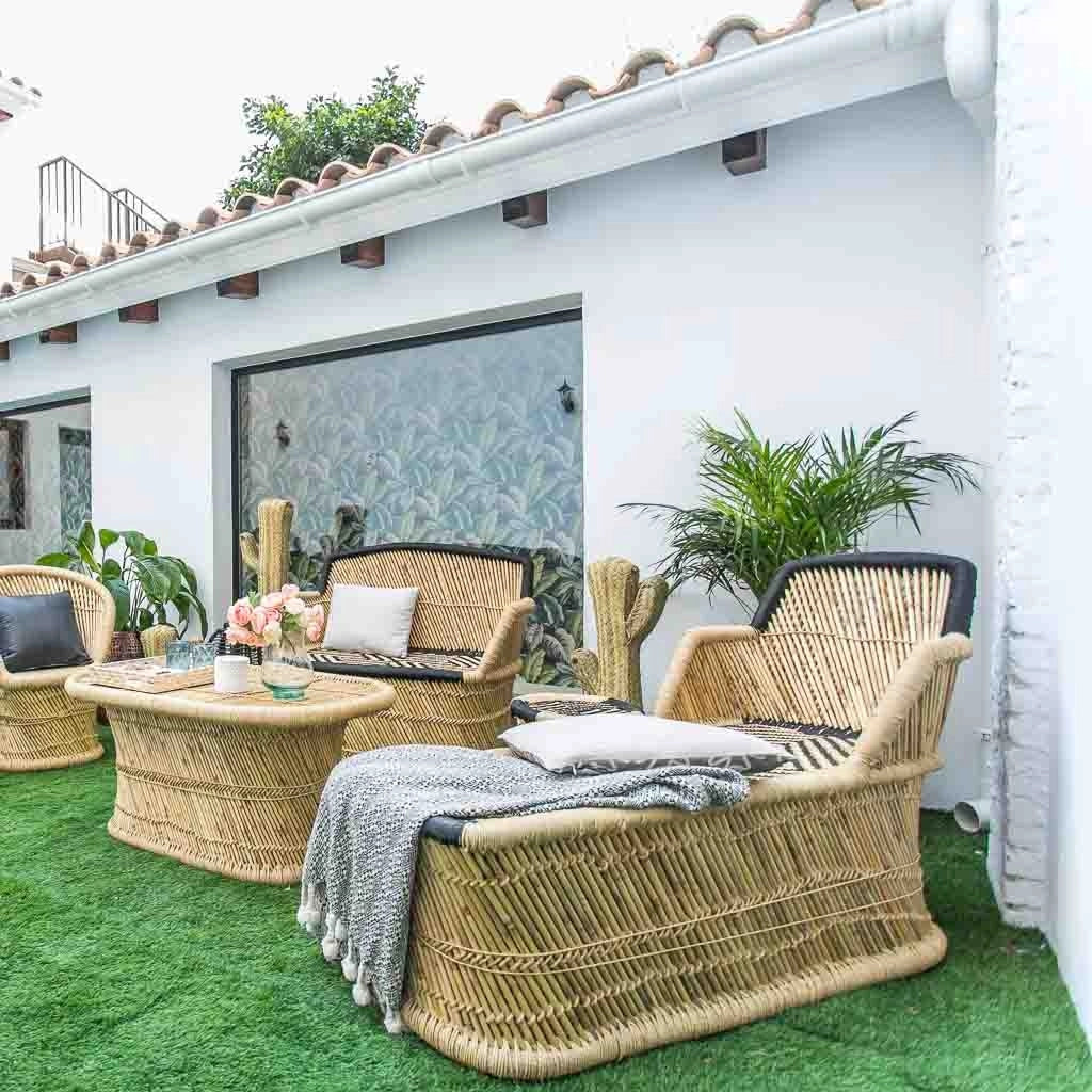 Poltrona in bambù marrone 110x48x78h