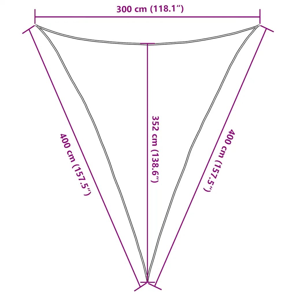 Vela Parasole 160 g/m² Rossa 3x4x4 m in HDPE 311640