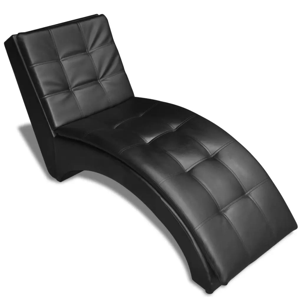 Sedia a Sdraio con Cuscino Nera in Similpelle 242216