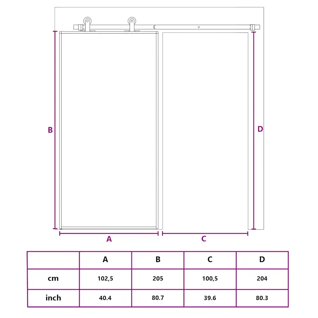 Porta Scorrevole in Vetro ESG e Alluminio 102,5x205 cm Bianca 151676
