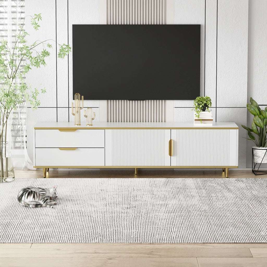 Cassettiera per TV bianca in truciolare lunghezza 170 cm