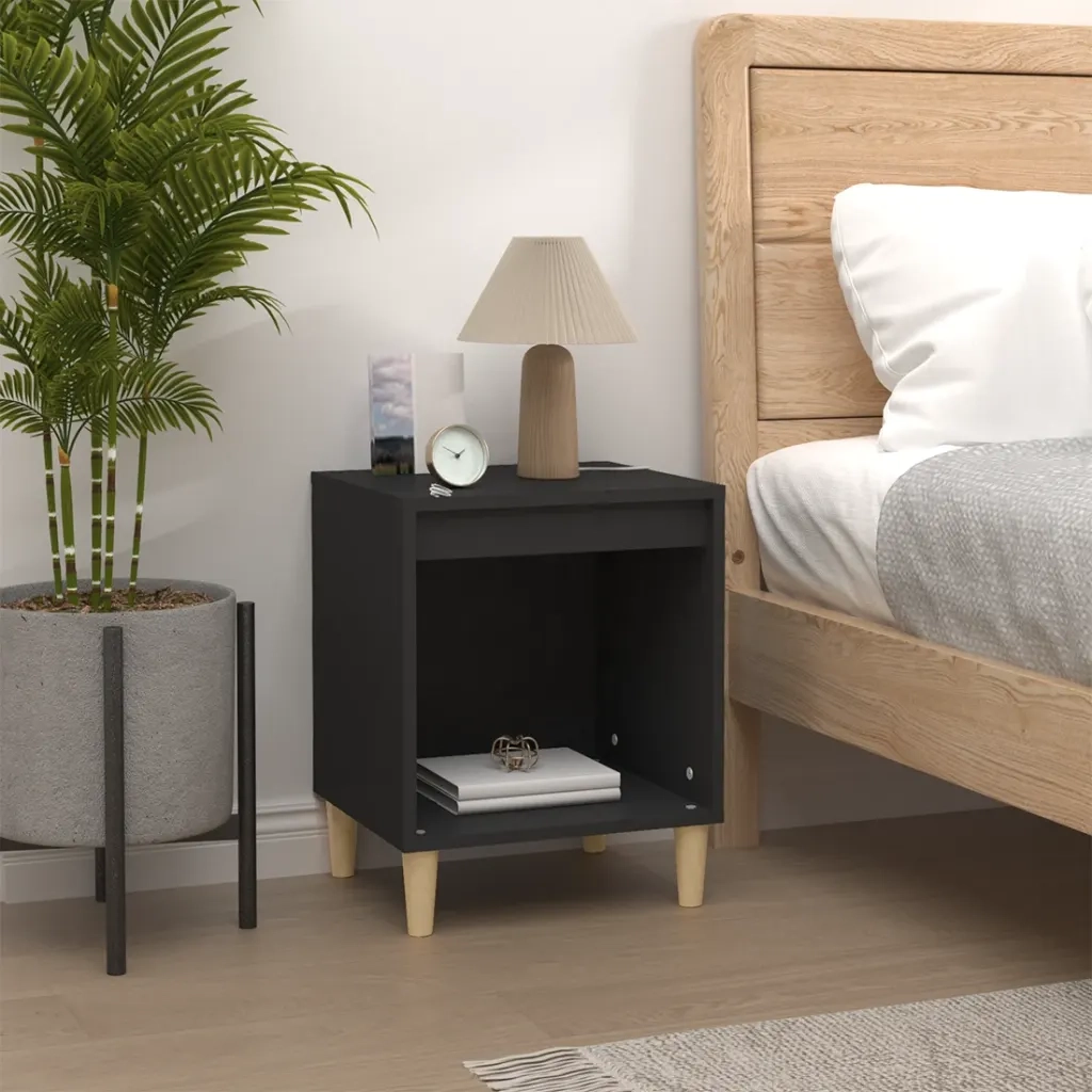 Comodini 2 pz Nero 40x35x50 cm 821861