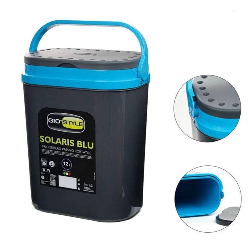 Trade Shop - Frigo Frigorifero Passivo Portatile Solaris Termico Da 12 Lt 29,5x19,5x37,5cm Viaggio - Blu