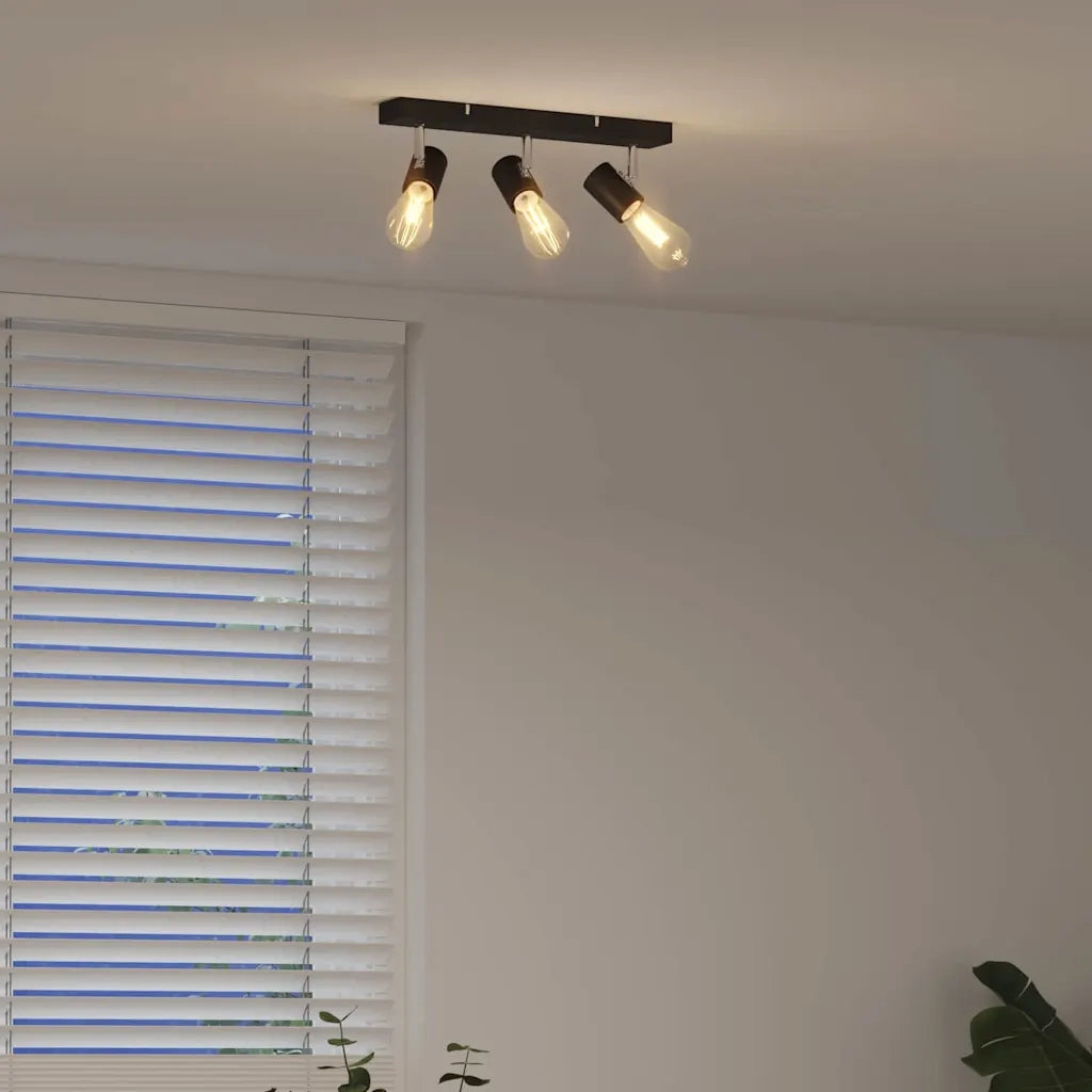 Faretto da soffitto Nero 38 x 6,5 x 11,5 cm Metallo 4108182