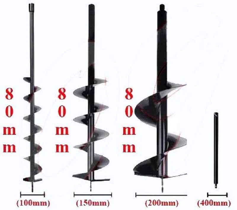 MOTOTRIVELLA A SCOPPIO 52 CC KIT PUNTE TRIVELLA 10 15 20 cm + PROLUNGA 40 cm