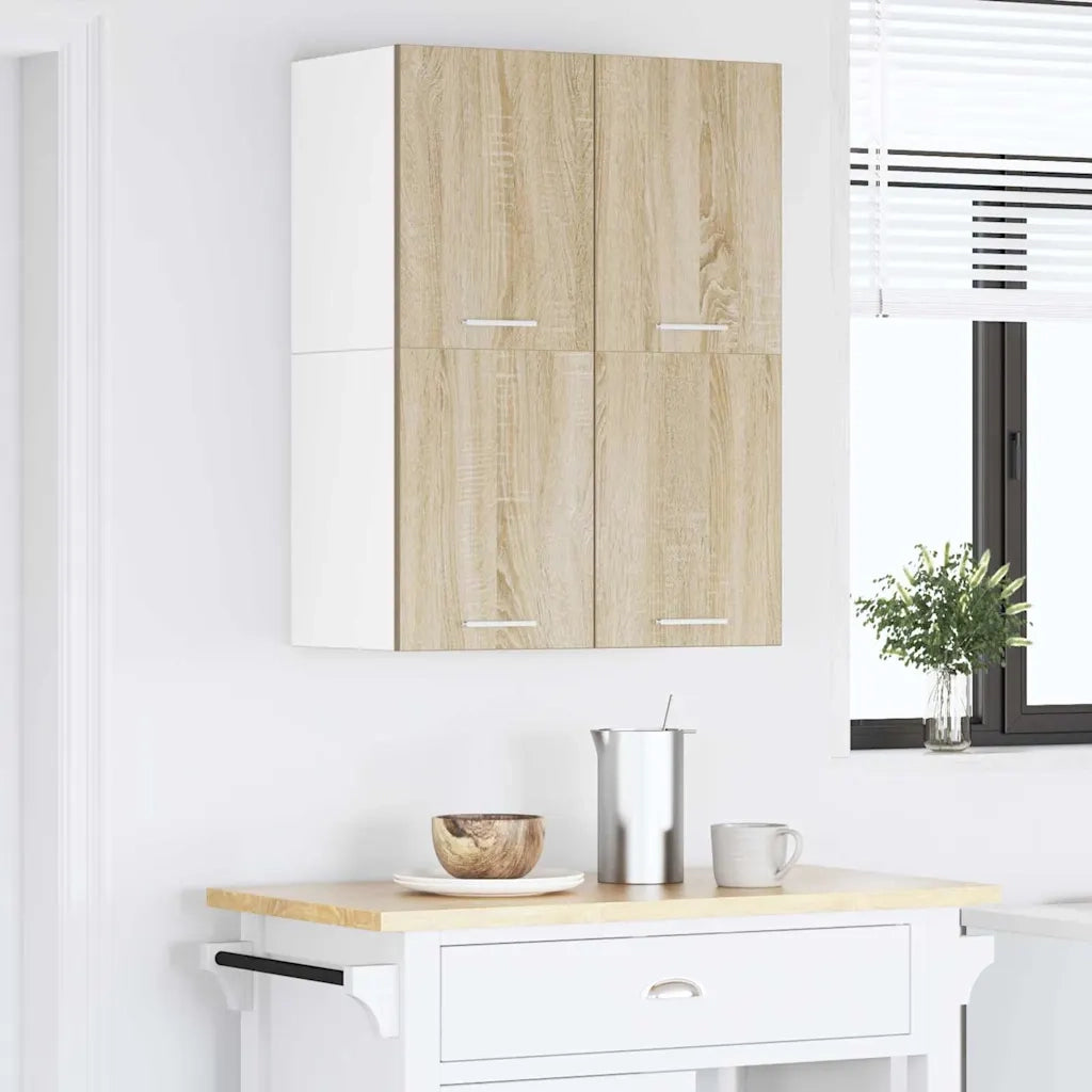 Armadio pensile 2 pcs Quercia Sonoma e Bianca 60 x 31 x 40 cm 884167