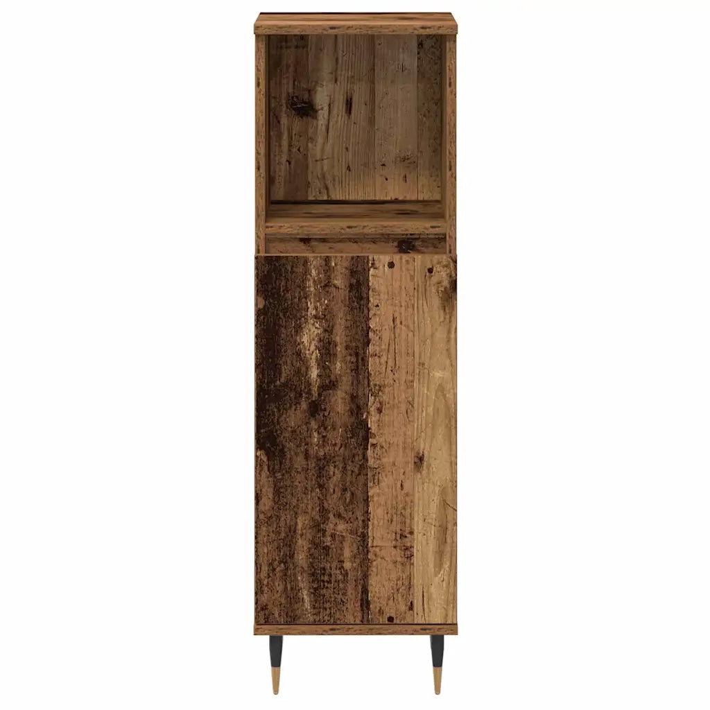 Set di mobili per il bagno con lo scaffale 3 pcs Legno vecchio