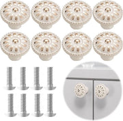 Pomelli a maniglia vintage - maniglie rotonde per armadi - maniglie per mobili - maniglie per cucina - maniglie per cassetti - per armadi - per cucina - bianchi - viti - 8 pezzi maniglie per cassetti per bambini